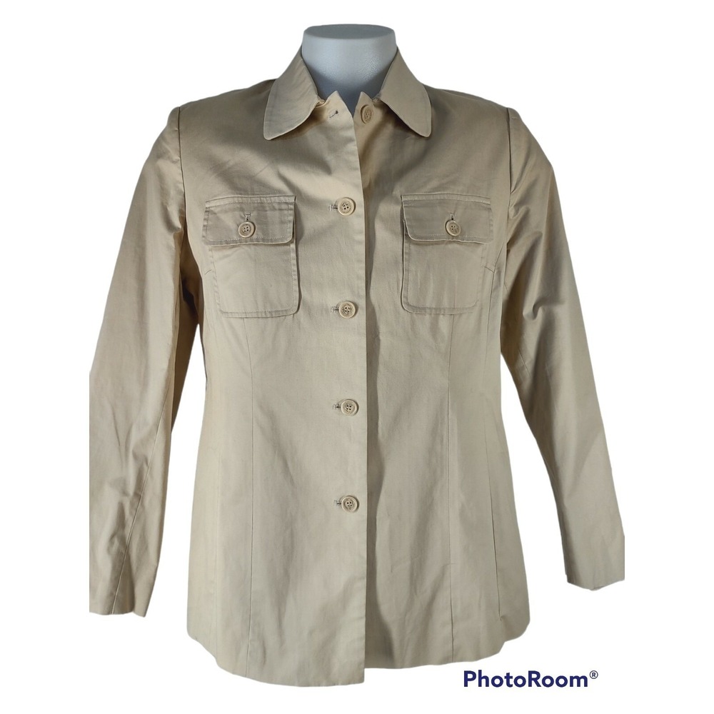 Outfit JPR Jacket Size 12 Women Utility Safari Norm Core Tan Beige Button Up Y2K